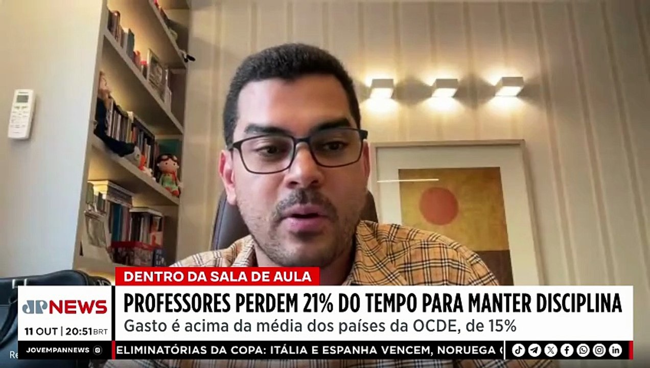 Professores brasileiros perdem 21% do tempo de aula com disciplina