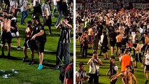 Gimnasia de Mendoza asciende a primera y afición festeja invadiendo la cancha tras vencer a Deportivo Madryn