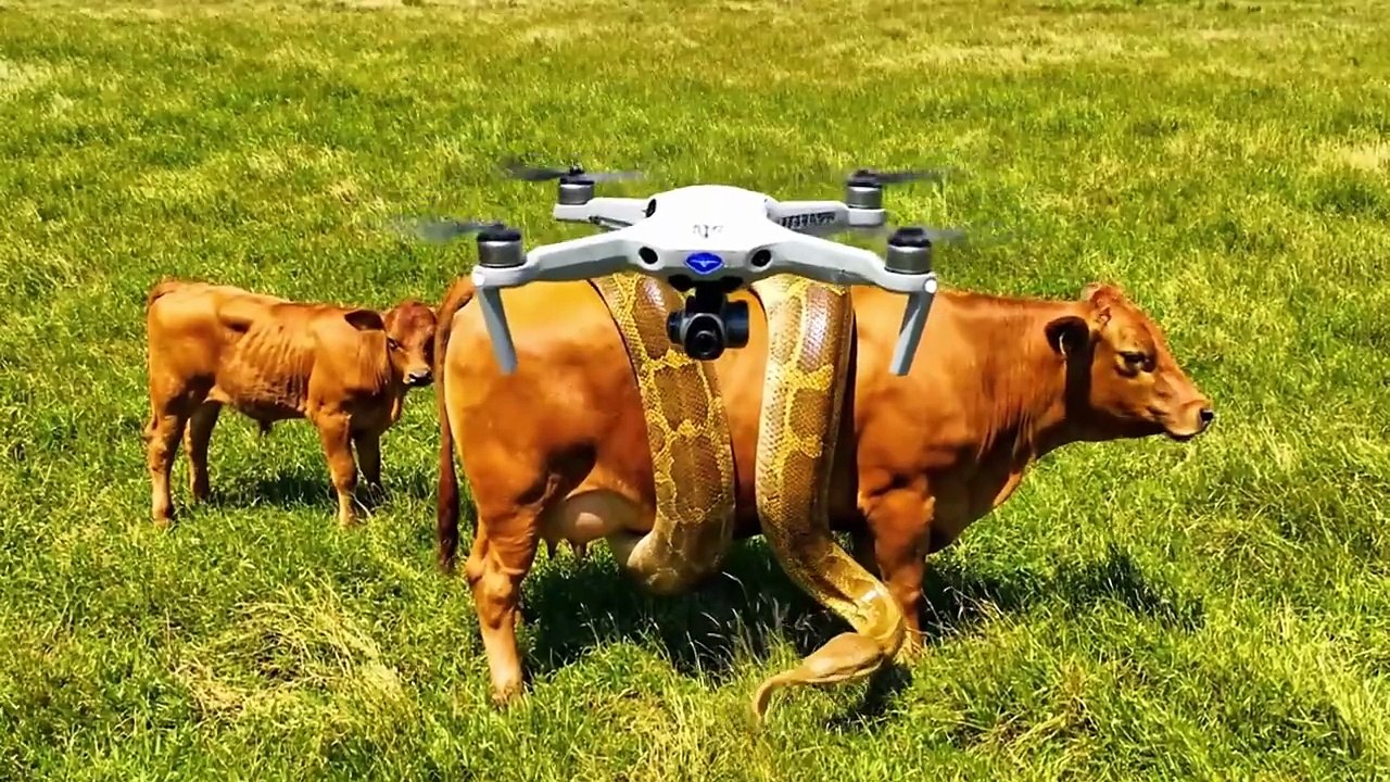 Brave Heroes Save Poor Cow From Deadly Giant Mutant Python 🐍