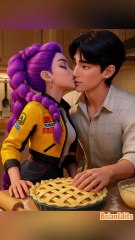 Rumi and Jinu make a cherry pie, KPop Demon Hunters #kpopdemonhunters #netflix #rujinu #jinu #kpdh