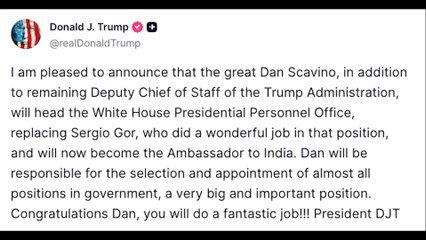 Trump announces Dan Scavino as new leader of White House Personnel Office
