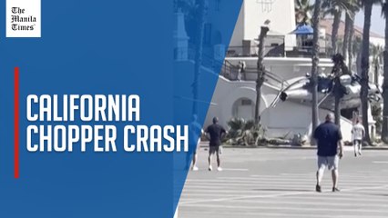 Helicopter crashes near beach in southern California, 5 injured