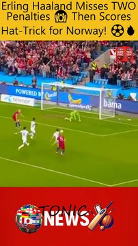 Erling Haaland Misses TWO Penalties 😱 Then Scores Hat-Trick for Norway! ⚽🔥 #Haaland #Football