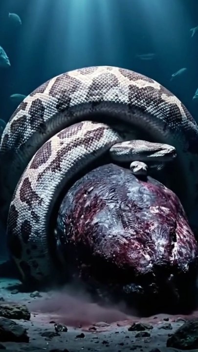 GAINT PYTHON ATTACKING ON WHALE #foryou #dailymotion #rescuestory