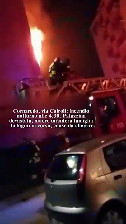 Cornaredo, incendio nella notte in via Cairoli: muore un’intera famiglia, indagini in corso