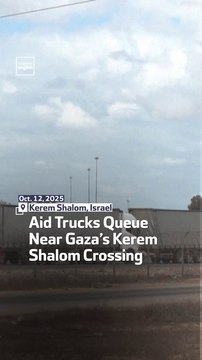 Aid Trucks Queue Near Gaza’s Kerem Shalom Crossing