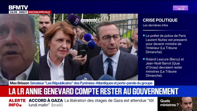 Volonté d'Annie Genevard de rester au gouvernement: Elle ne représentera qu'elle-même , déclare Max Brisson, sénateur Les Républicains
