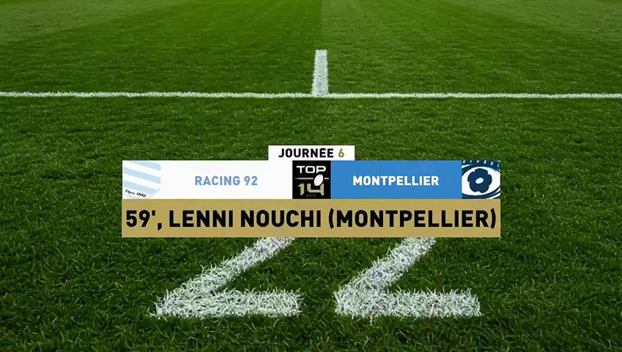 TOP 14 - Essai de Lenni NOUCHI (MHR) - Racing 92 - Montpellier Hérault Rugby