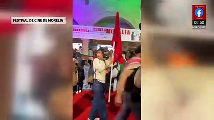Protesta pro Palestina irrumpe en el Festival de Cine de Morelia