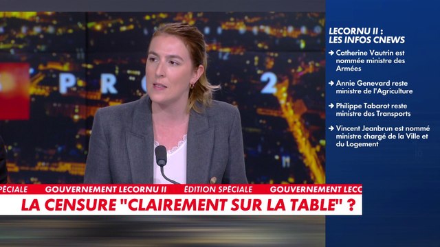 Elodie Huchard continue d'énoncer les nouveaux membres du gouvernement de Sébastien Lecornu