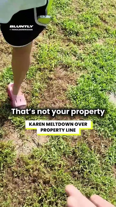 Karen neighbor wants to change the property line to get my lawn 😡
