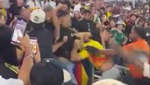 Pelea en el partido amistoso México Colombia, en Texas