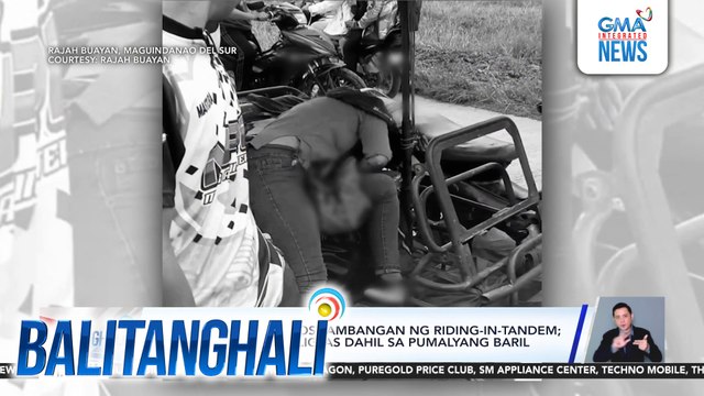 Ginang, patay matapos tambangan ng riding-in-tandem; mag-ama niya, nakaligtas dahil sa pumalyang baril | Balitanghali
