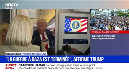 Bande de Gaza: "La guerre est terminée", affirme Donald Trump