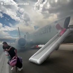 🚨#BREAKING - Watch as People evacuate from a American Airlines jet after a.