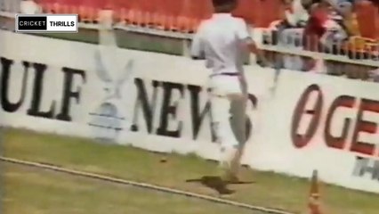 Kris Srikanth 56 off 73 Balls 5 Fours 1 Six vs England 1st Match at Sharjah, Apr 02 1987 (CT)