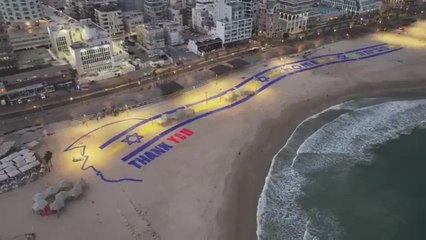 SHOCKING SCENE in TEL AVIV: HUGE SIGN THANKS TRUMP as AIR FORCE ONE FLIES OVER