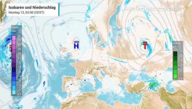 Stabiles Hoch über West- und Mitteleuropa: Unwettertiefs über Südeuropa!