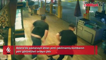 Pastaneye atılan pimi çekilmemiş bombanın yeni görüntüleri ortaya çıktı