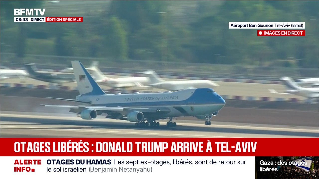 Libération des otages enlevés le 7-Octobre: Donald Trump est arrivé à Tel-Aviv