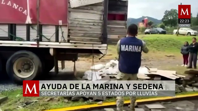 Marina y Sedena despliegan apoyo en zonas afectadas por lluvias e inundaciones