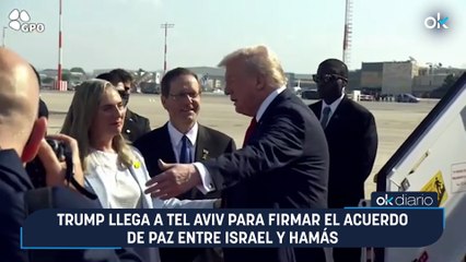 Trump llega a Tel Aviv para firmar el acuerdo de paz entre Israel y Hamás