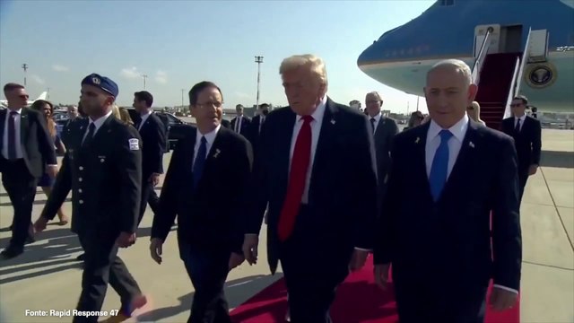 Trump accolto all'aeroporto Ben Gurion da Herzog e Netanyahu
