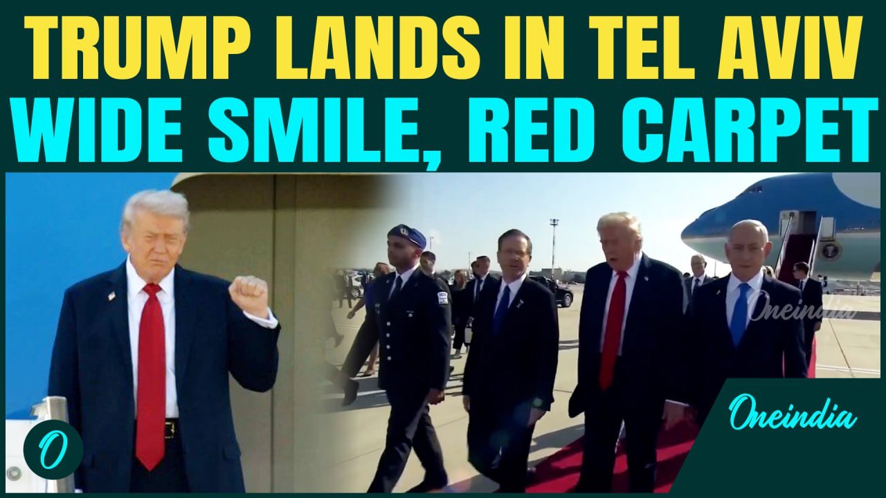 Trump Lands at Ben Gurion Airport with a Wide Smile After Ending Gaza War | Netanyahu Greets Him