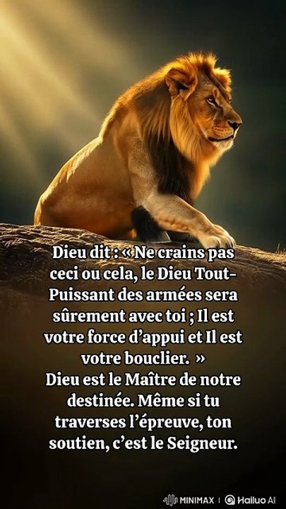 Dieu est le Maître de notre destinée.