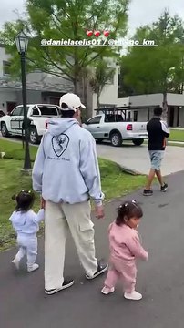 Thiago Medina reapareció tras su accidente y se mostró junto a sus hijas