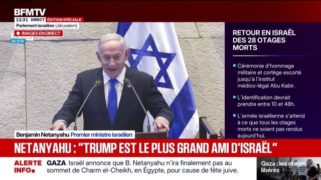 Nous allons faire cette paix à Gaza, assure Benjamin Netanyahu