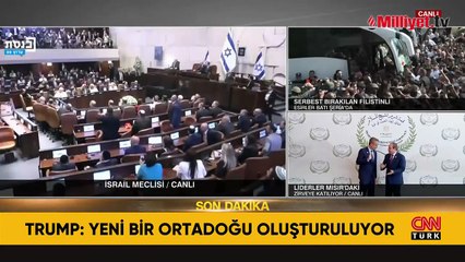 ABD Başkanı Trump'a İsrail Meclisi'nde protesto şoku!