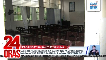 Face-to-face classes sa lahat ng pampublikong paaralan sa Metro Manila, 2 araw suspendidom | 24 Oras