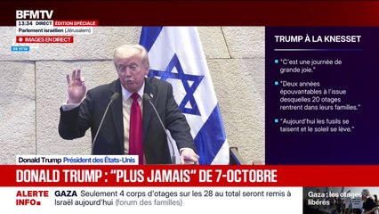 "Pour les Israéliens et les Palestiniens, ce cauchemar long et douloureux est en train de prendre fin", assure Donald Trump