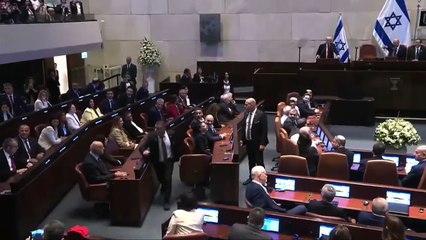 Donald Trump İsrail meclisinde protesto edildi.