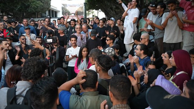 Las protestas de la Generación Z toman las calles de Rabat, Marruecos, el 3 de octubre de 2025