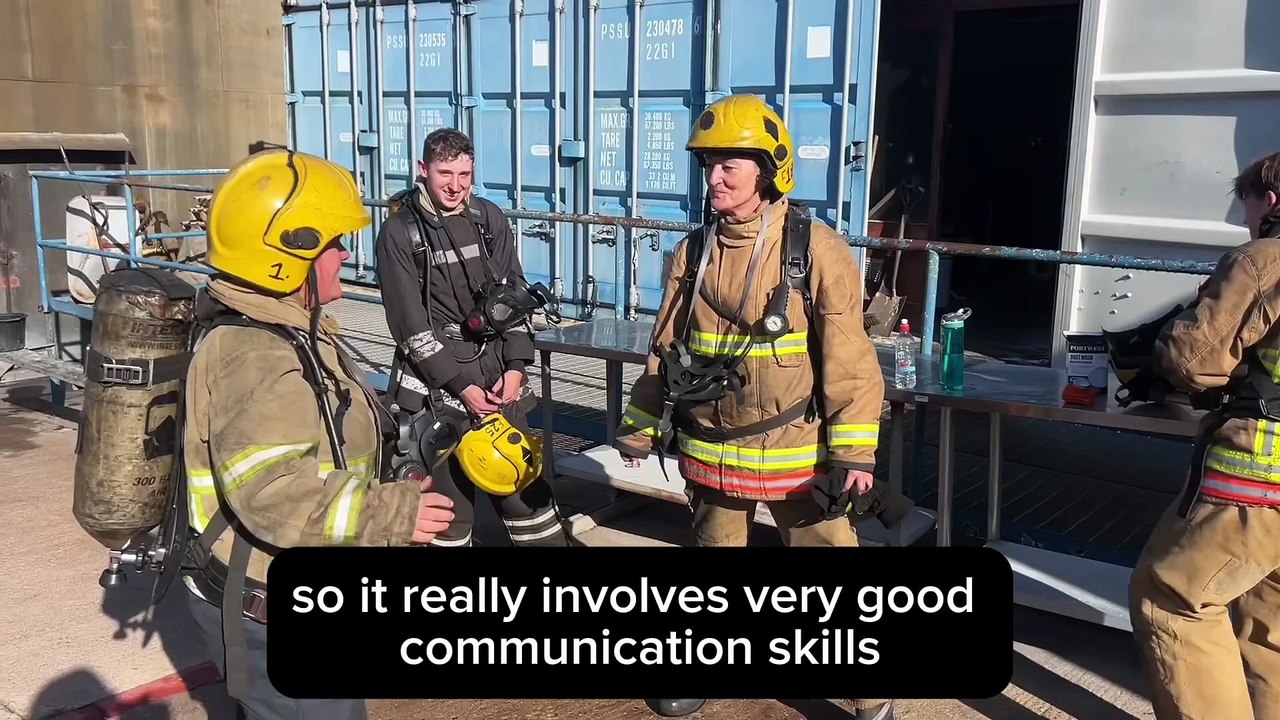 Shields Ferry crew members take part in a firefighting course