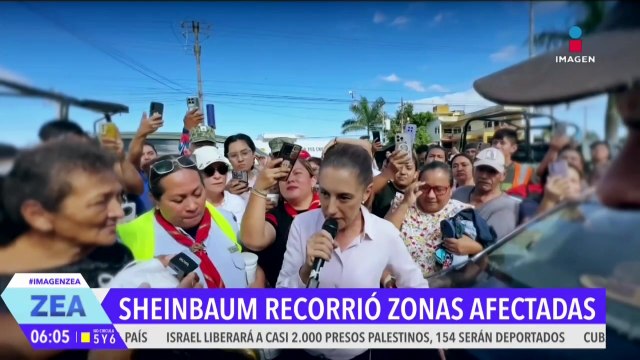 Claudia Sheinbaum realiza gira por las zonas afectadas por las fuertes lluvias