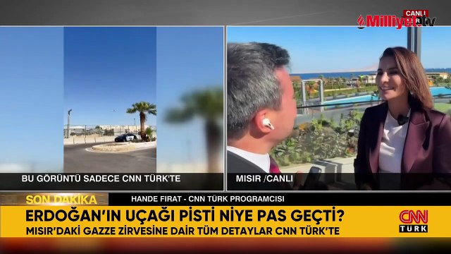 Barış Zirvesi için Mısır'a gelen Cumhurbaşkanı Erdoğan'ın uçağı pisti neden pas geçti?