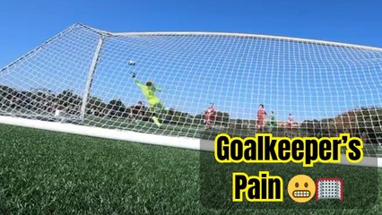 Goalkeeper smashes his head on the post while preventing a goal