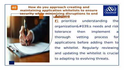 Top 10 Application Whitelisting Specialist Interview Questions and Answers For 2025 | Part 3
