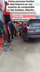 Graban momento angustioso en gasolinera de Olancho