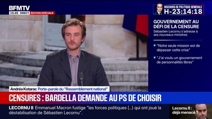 "Je ne suis pas contre la personne de Mr Lecornu", affirme Andréa Kotarac porte-parole du Rassemblement national