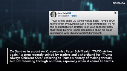 TACO 'Strikes Again,' Says Peter Schiff As Trump Calls Xi Jinping 'Wonderful President' Amid China Trade Escalation- What Economists Are Saying