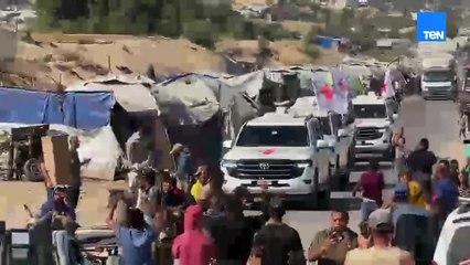 مركبات الصليب الأحمر في طريقها لاستلام الدفعة الثانية من الرهائن الإسرائيليين بخان يونس