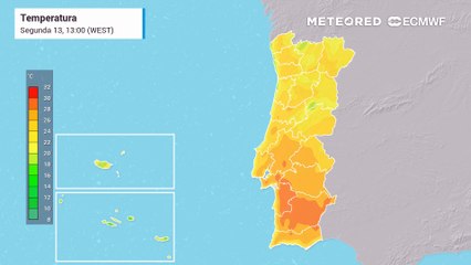 O "verão" continua em Portugal continental, com temperaturas a rondar os 30 ºC em vários locais