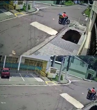 Un impactante video en Manaos, Brasil, muestra el momento en que un peatón cae al vacío tras el colapso repentino de una acera.
