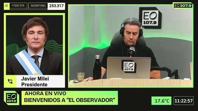 Milei en diálogo con el periodista Luis Majul en El Observador