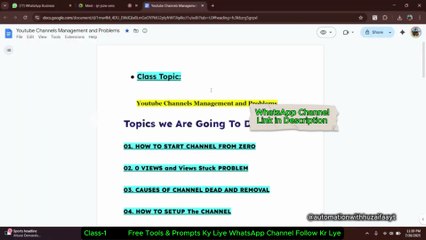 YouTube Automation Class-1 | Channel Management & Problems