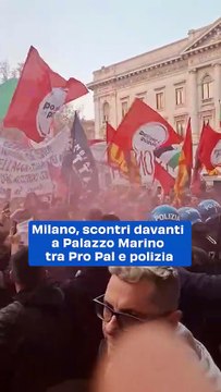 Milano, scontri davanti a Palazzo Marino tra Pro Pal e polizia